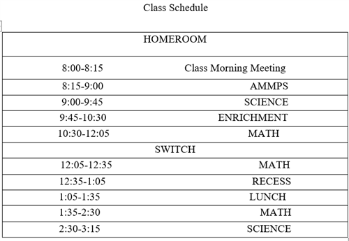 SCHEDULE